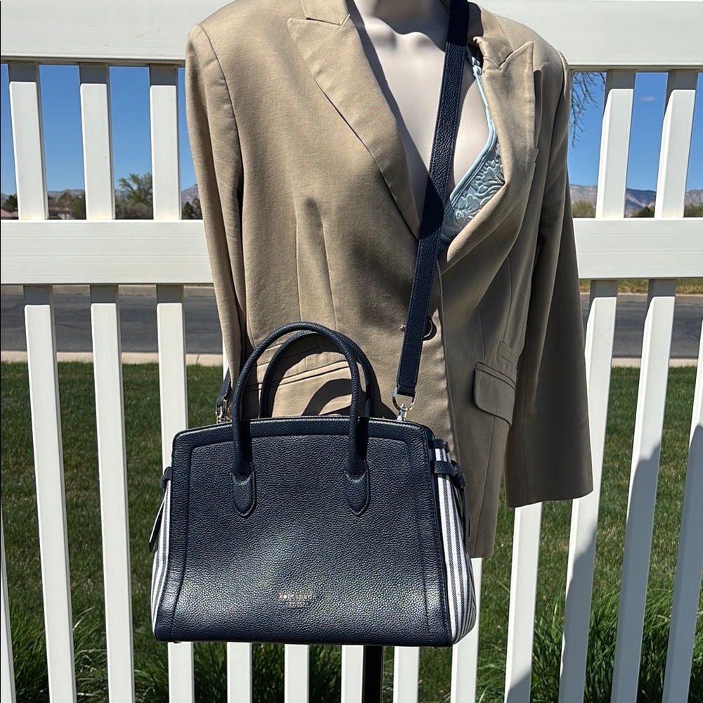 Kate Spade Satchel Navy Leather and Fabric, Leather Lined